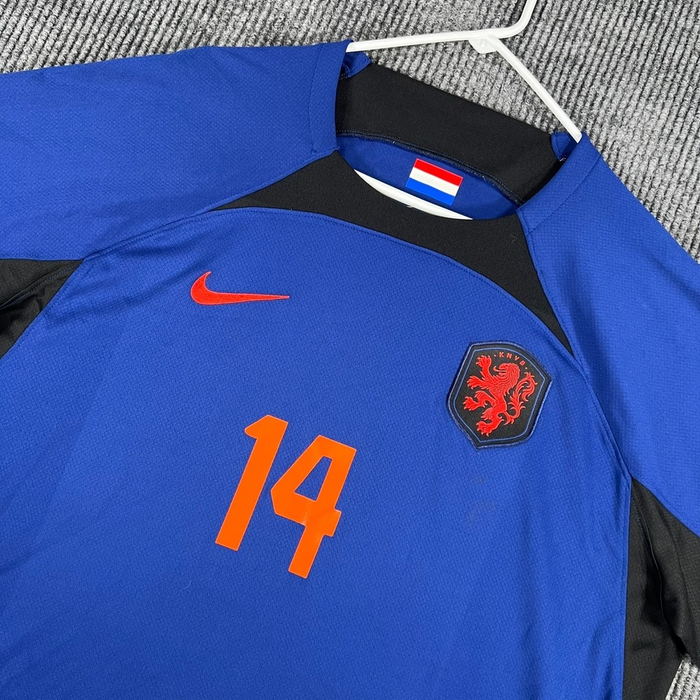 Netherlands Jersey Shirt Mens Nike XL Extra Large Blue 14 Short Sleeve Soccer